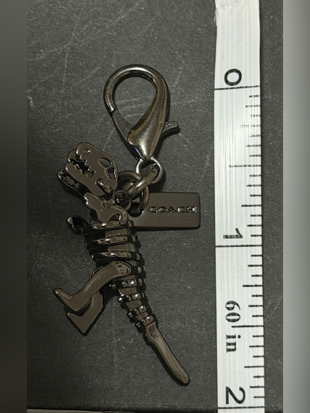 Coach Gunmetal Dinosaur Charm